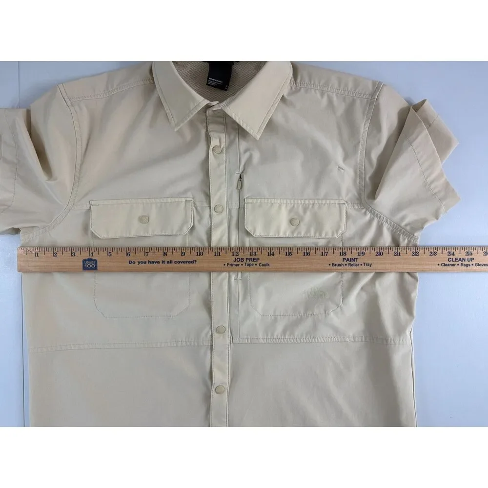 The North Face Sniktau Sun Shirt Mens M Beige UPF 40+ FlashDry Hiking Outdoor